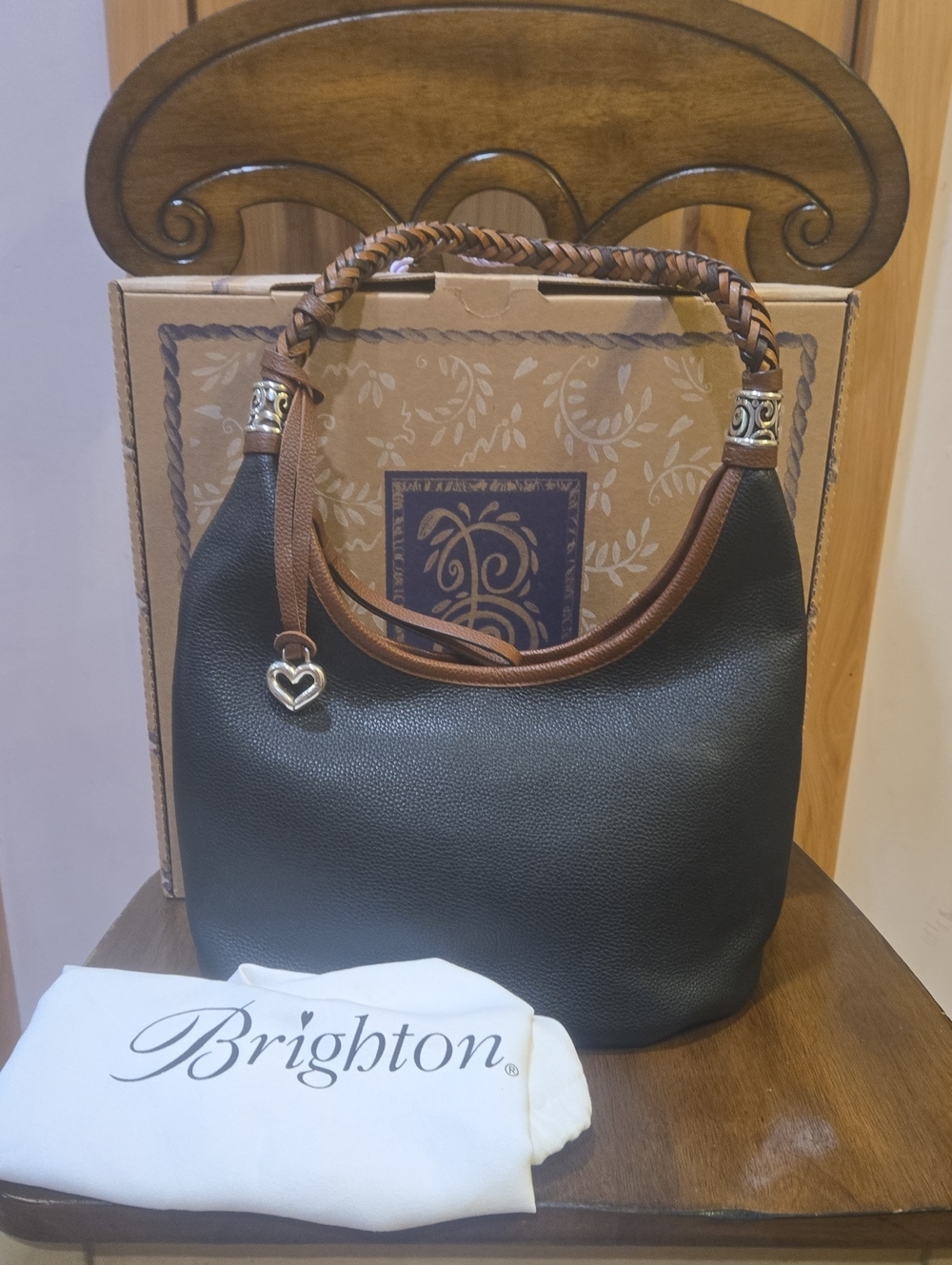Brighton Shelby Large Hobo Black/Brown